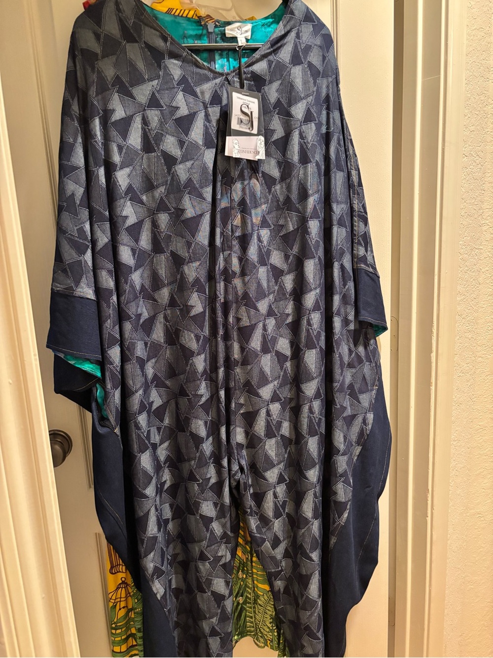 Stylish Navy Geometric oversized jumpsuit